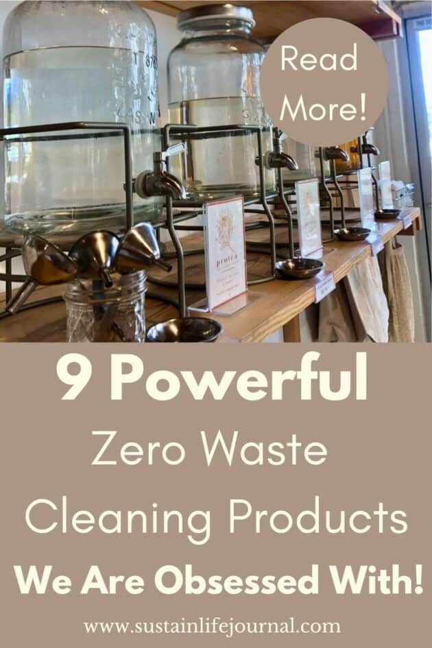 zero waste store displaying refillable cleaning products