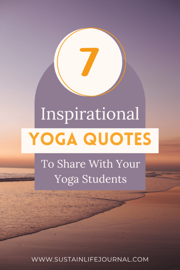 yoga quote on a beach background