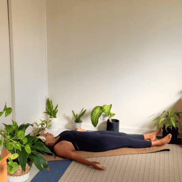 shavasana pose on yoga mat