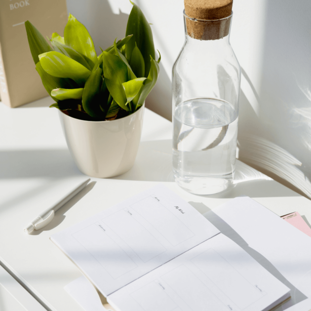 an eco friendly planner on an office desk