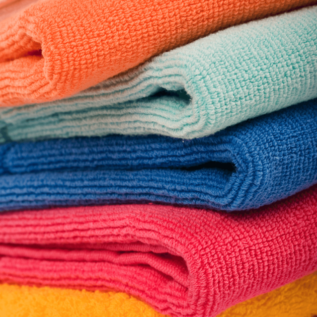 microfiber towels used to clean fridges