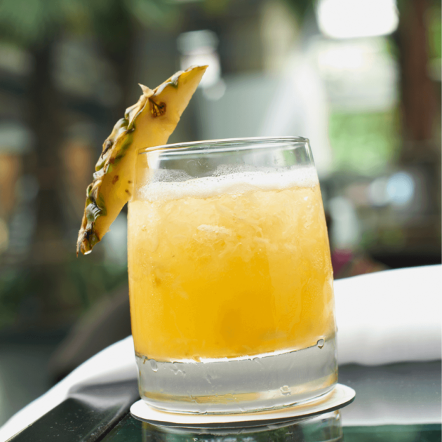 a homemade tropical pineapple mocktail