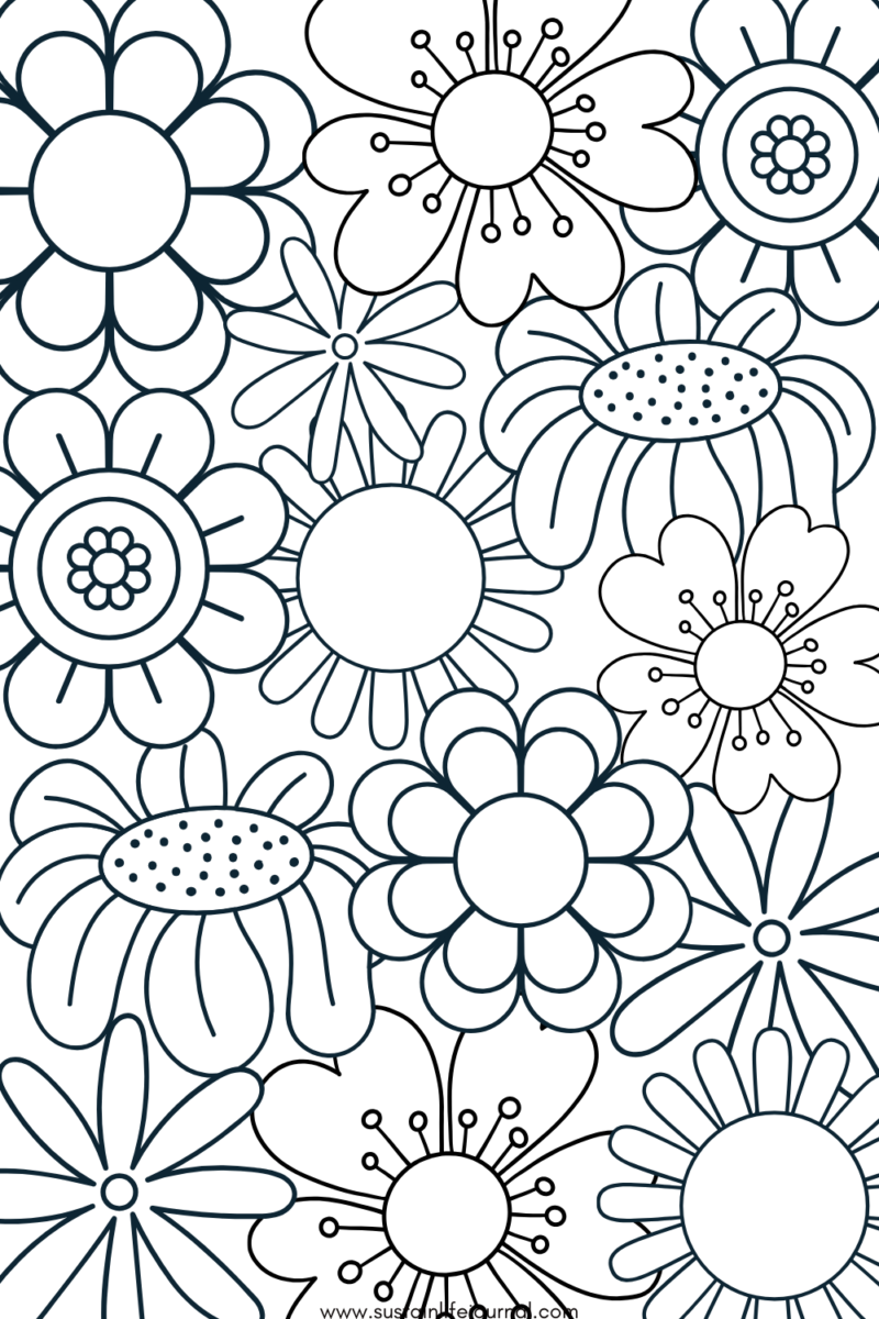 vintage 70s aesthetic flower pattern