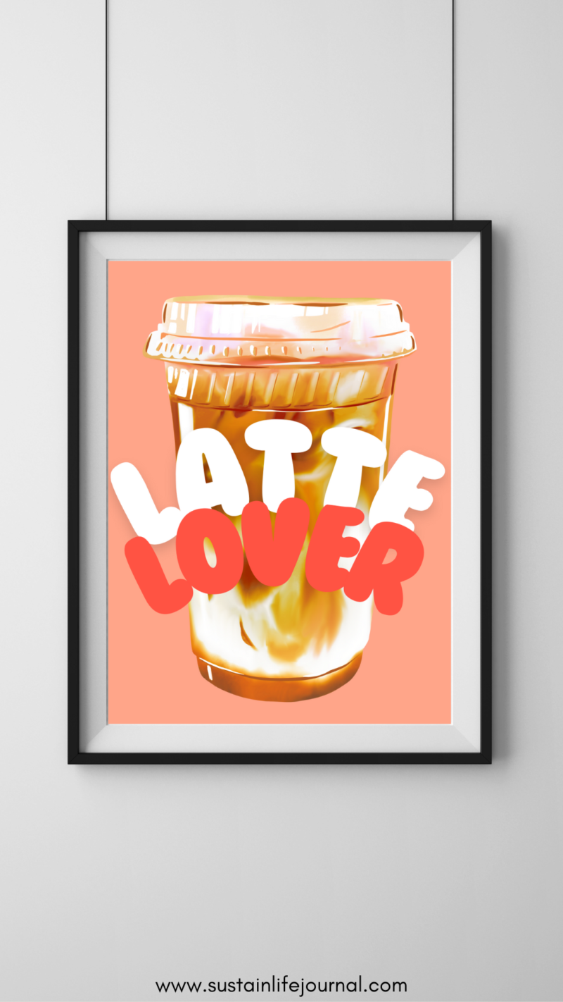 iced latte wall decor in frame