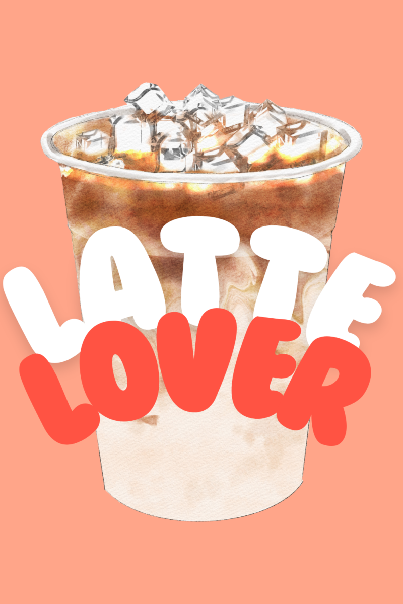 an iced latte with text that says latte lover