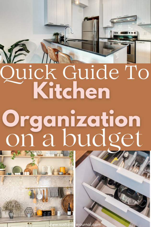 a clean kitchen, organized kitchen drawers and floating kitchen shelves for storage