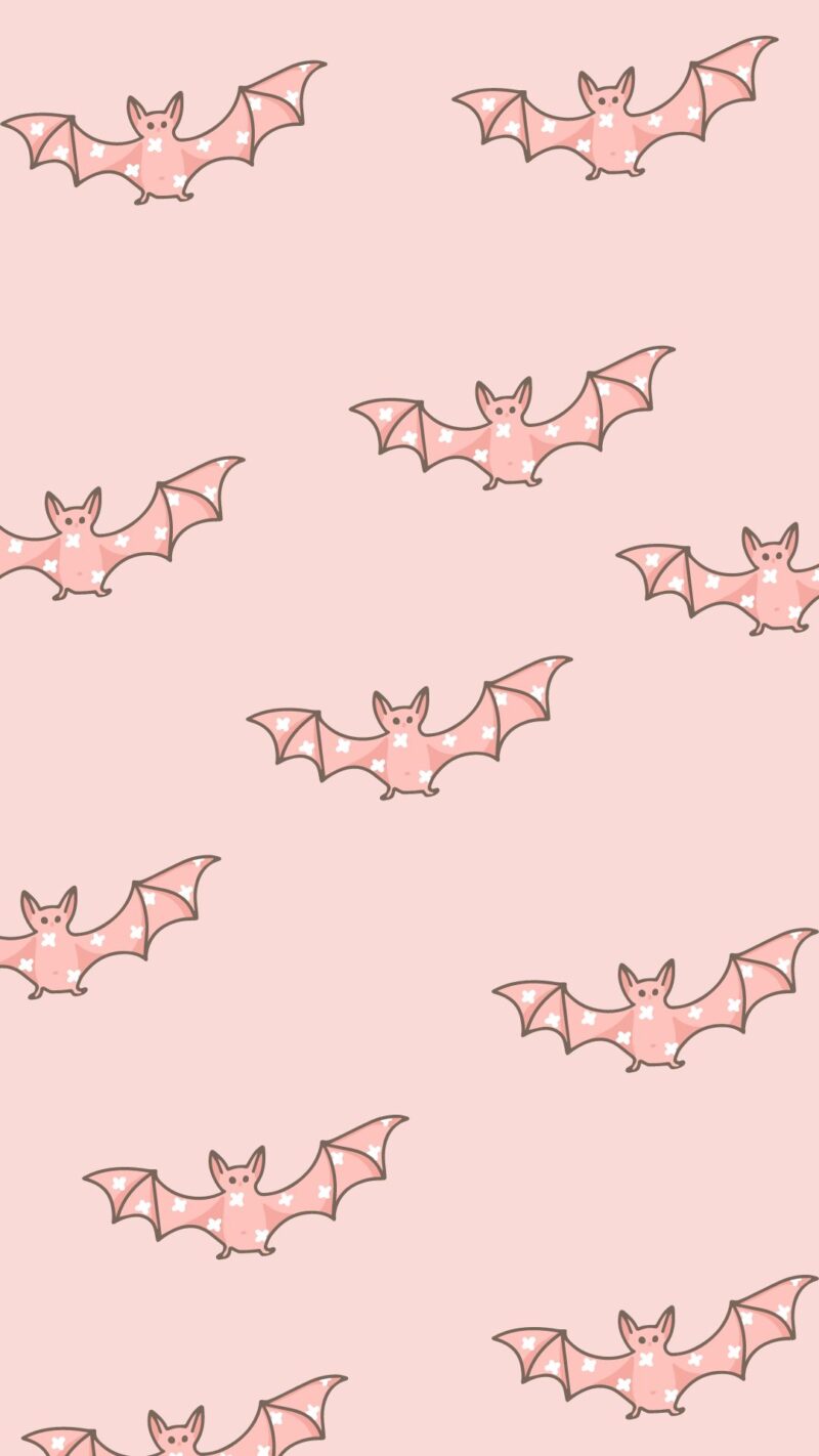 pink Halloween bat pattern