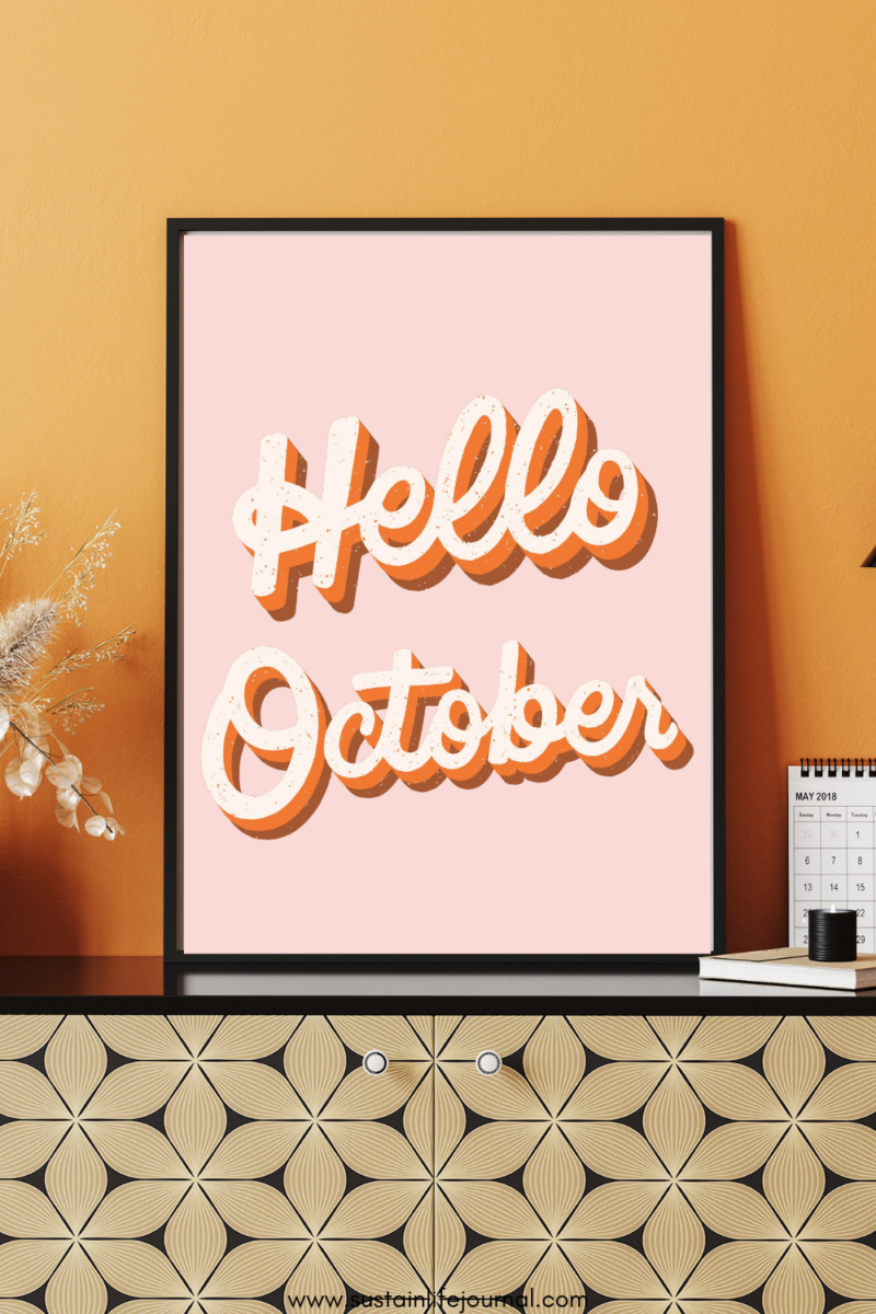 hello October art print