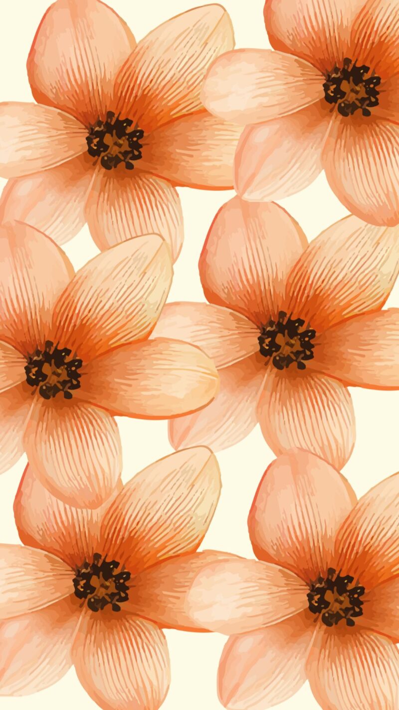 fall flowers pattern wall art print