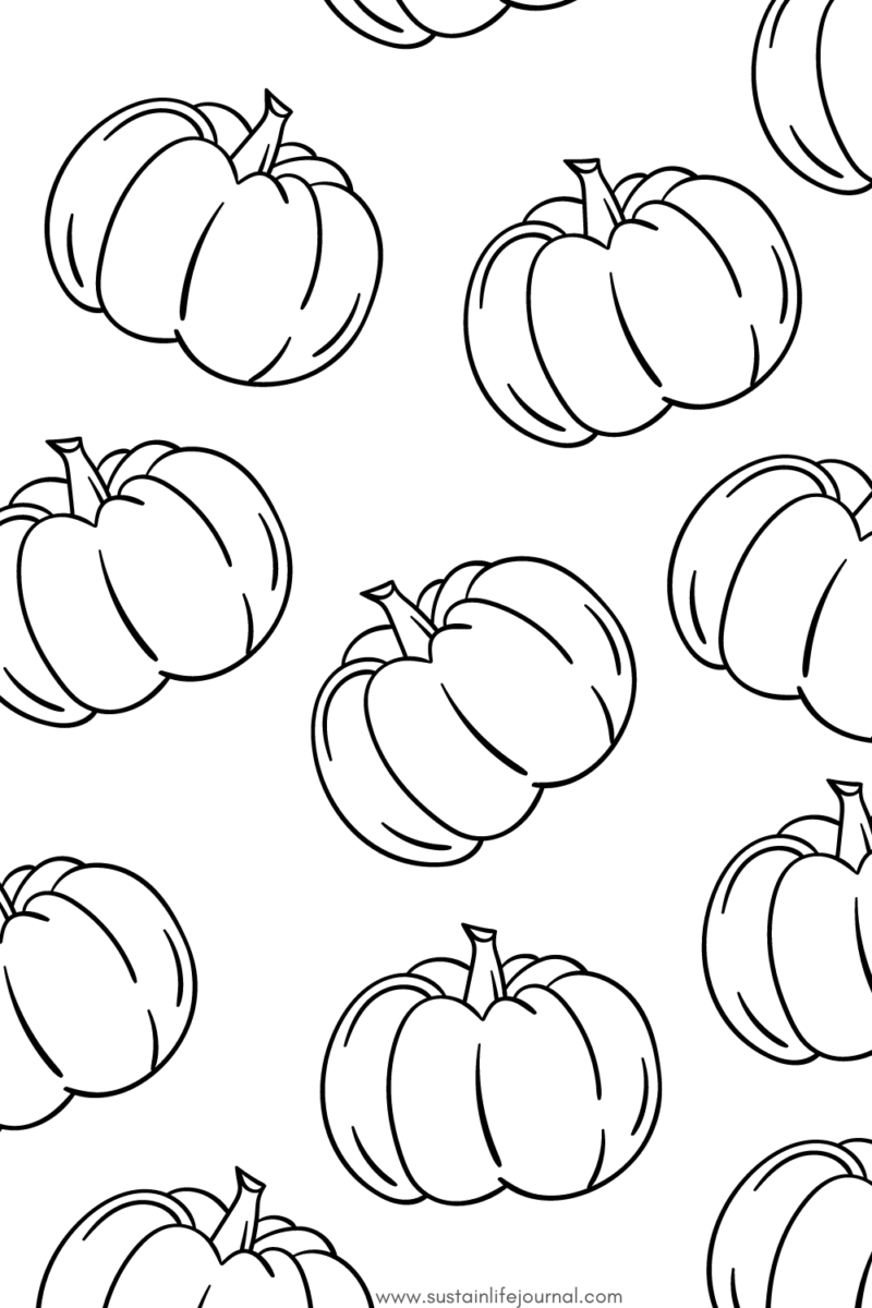 fall pumpkin pattern coloring page