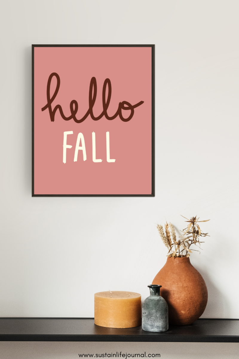 pink fall aesthetic wall art print