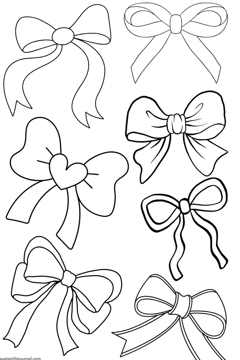 hair bow coloring page