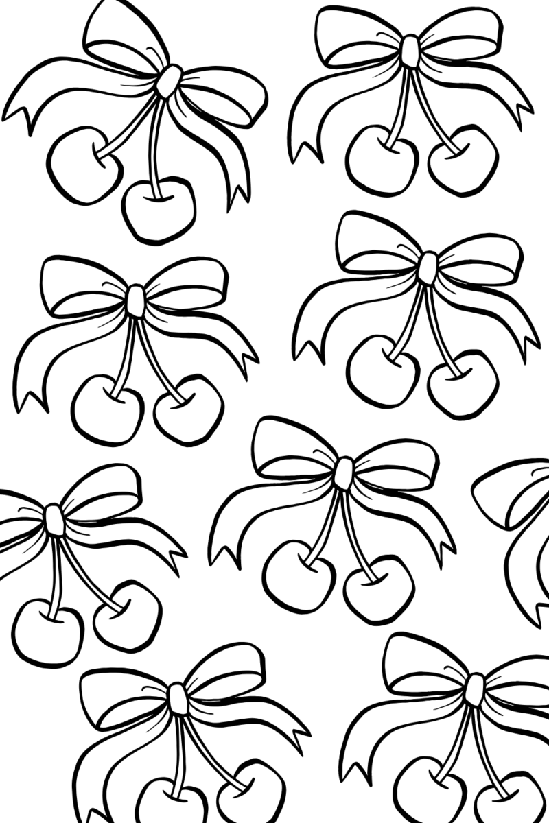 bow aesthetic coloring sheet