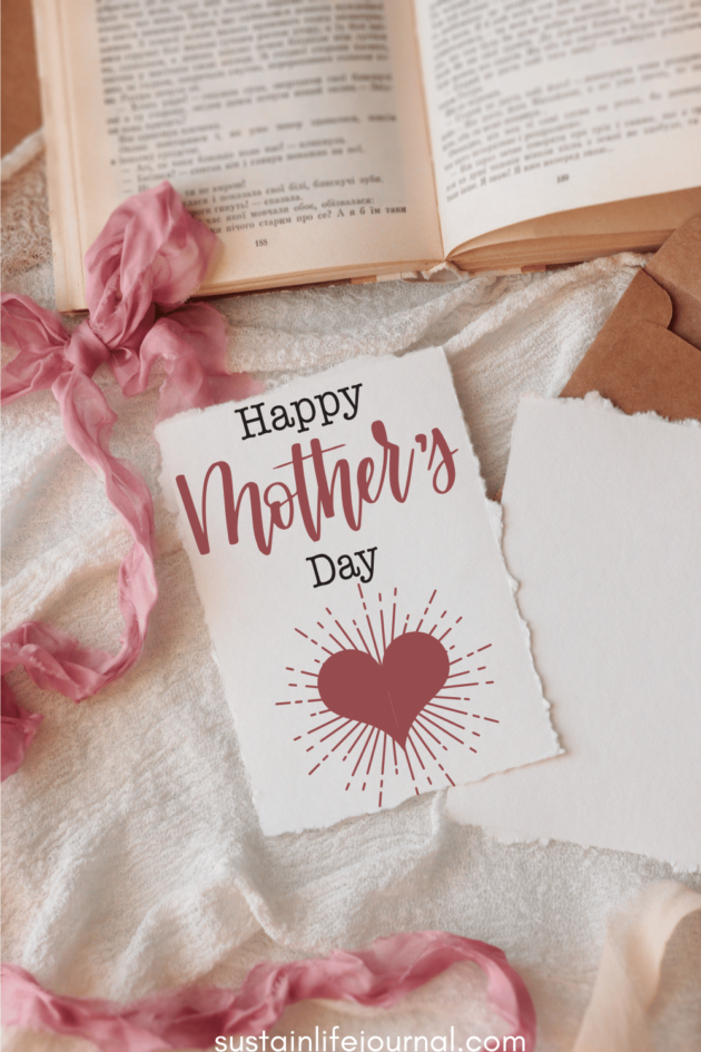 sunshine heart on a homemade mother's day card