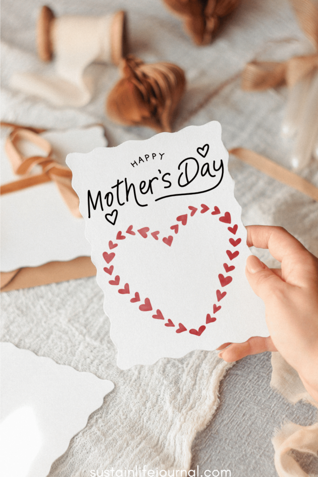 heart wreath and happy mothers day