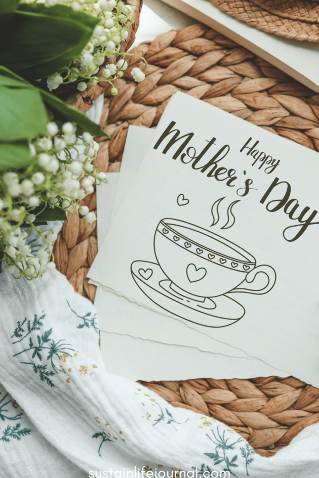 cup with heart on it for a DIY mother's day card