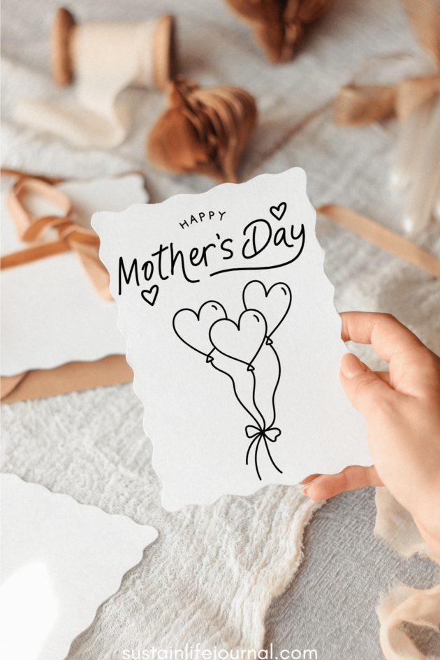 heart balloons on mothers day card