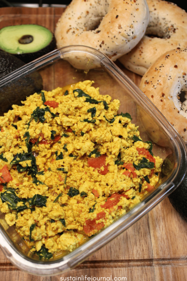tofu scramble breakfast spread