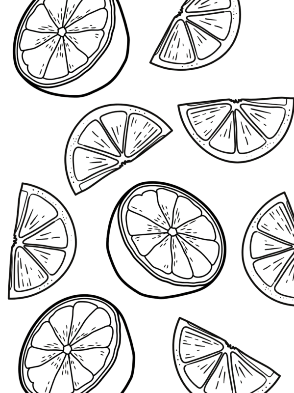printable lemon coloring page